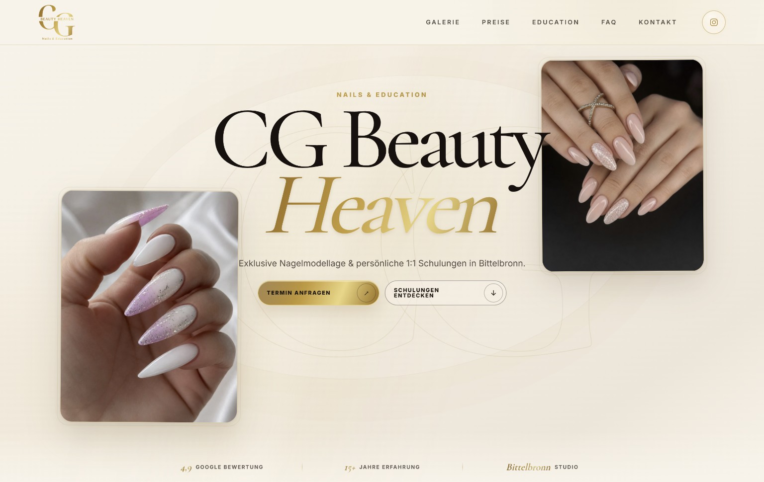 CG Beauty Heaven – Desktopansicht