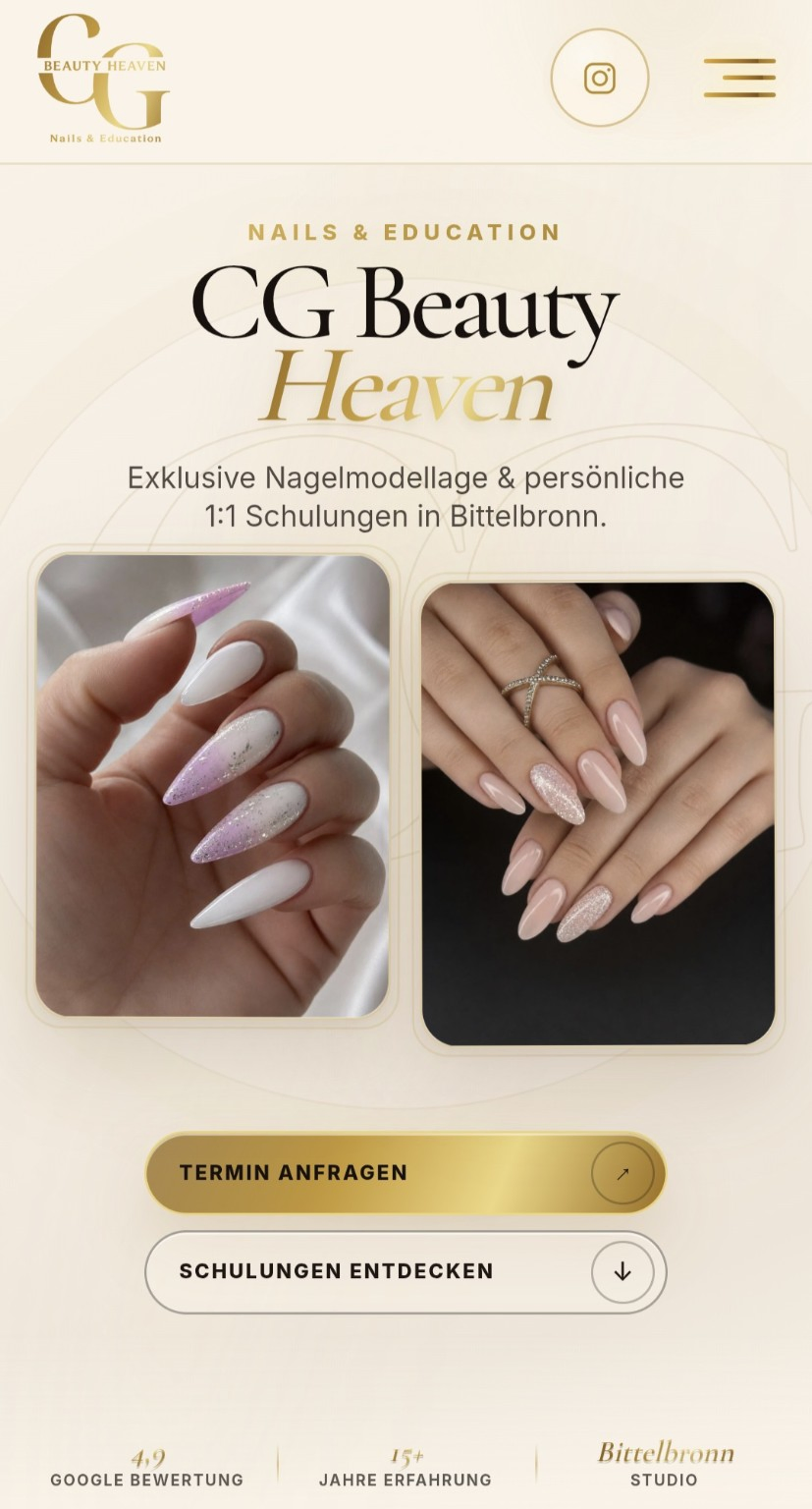 CG Beauty Heaven – Mobilansicht