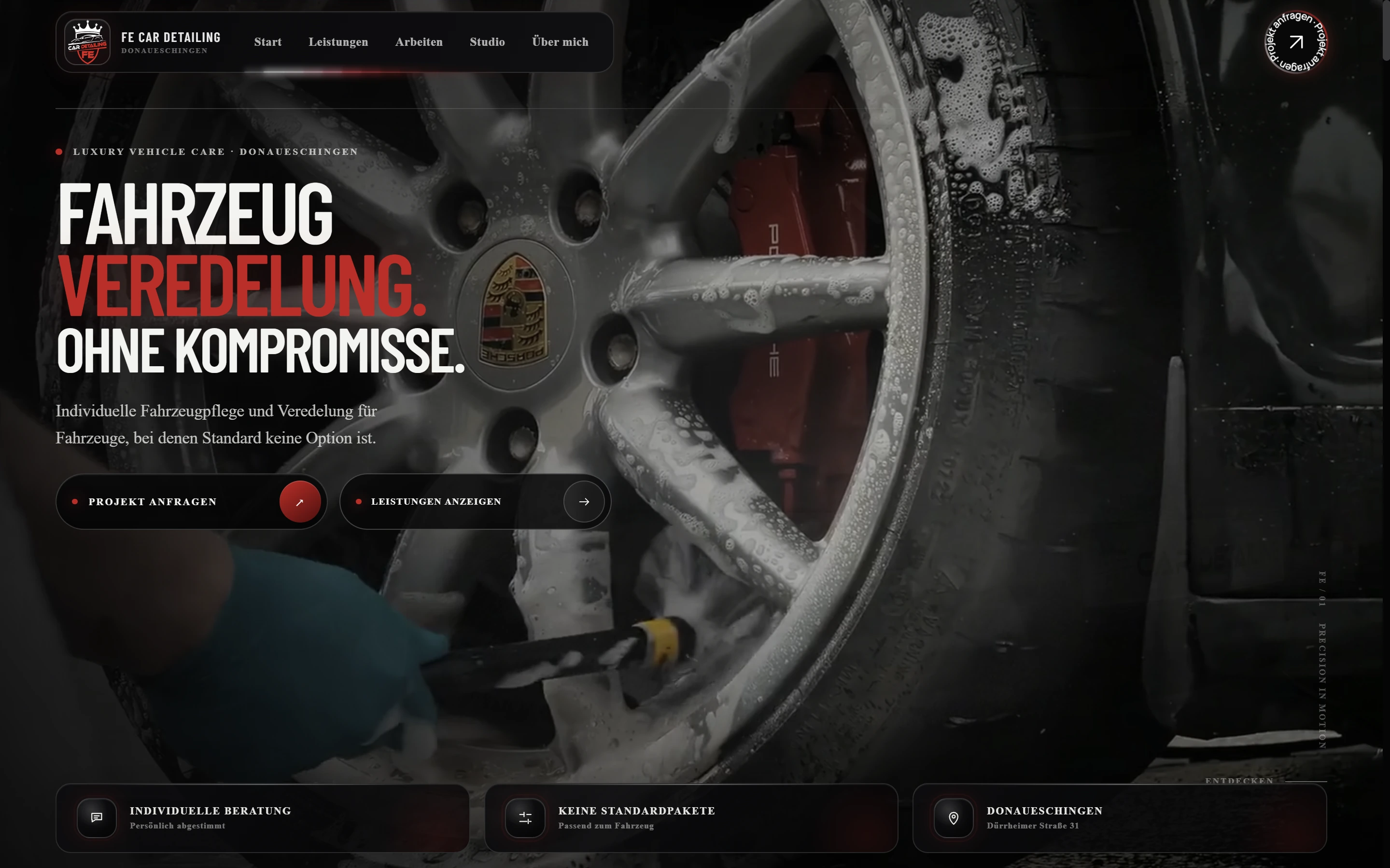 FE Car Detailing – Desktopansicht